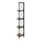 Monarch Specialties Bookshelf, Bookcase, Etagere, Corner, 4 Tier, 60"H, Office, Bedroom, Metal, Laminate, Brown, Black I 3648 - alternate 4